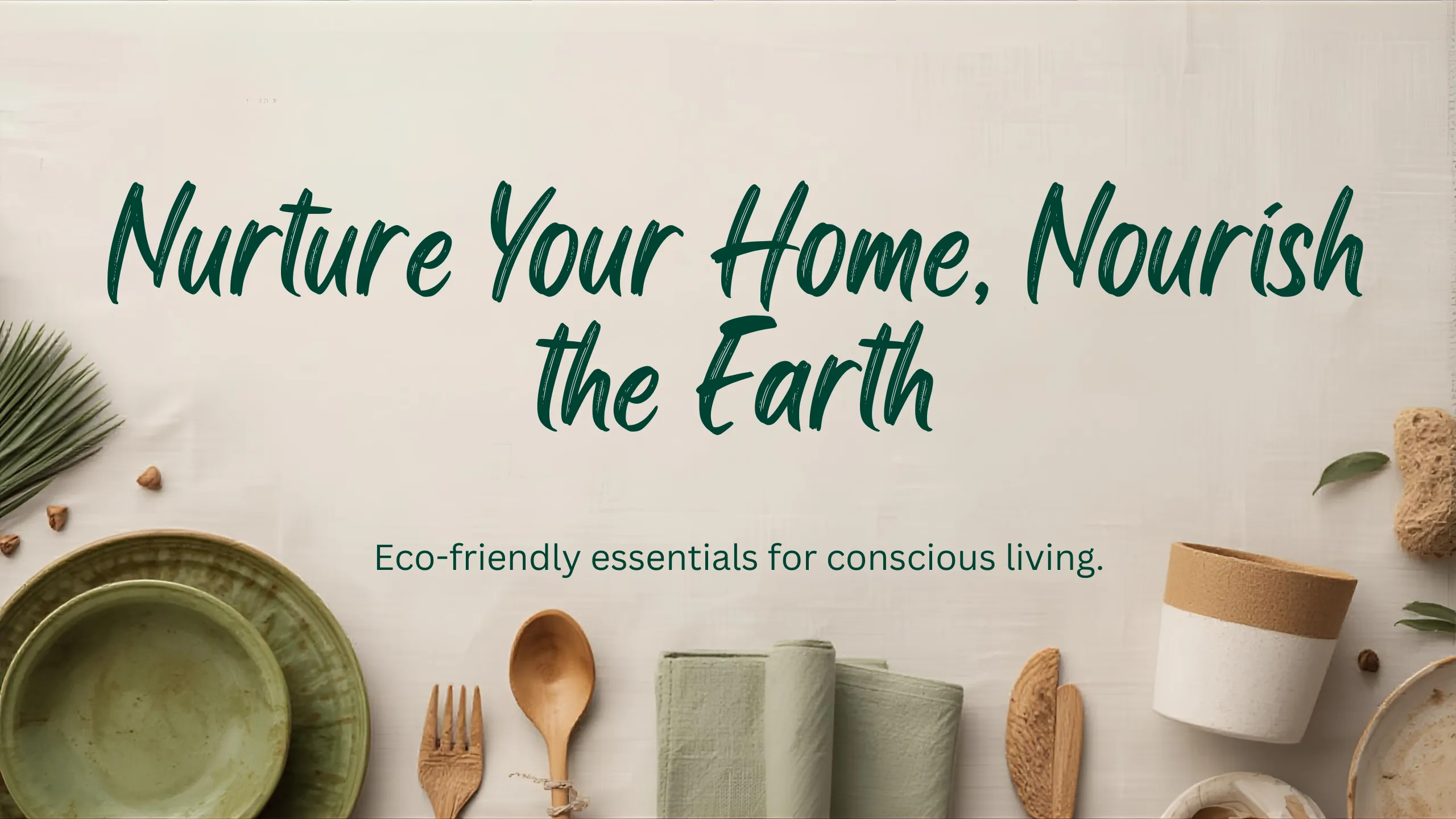 Eco-Friendly Kitchen Products on Linen Background